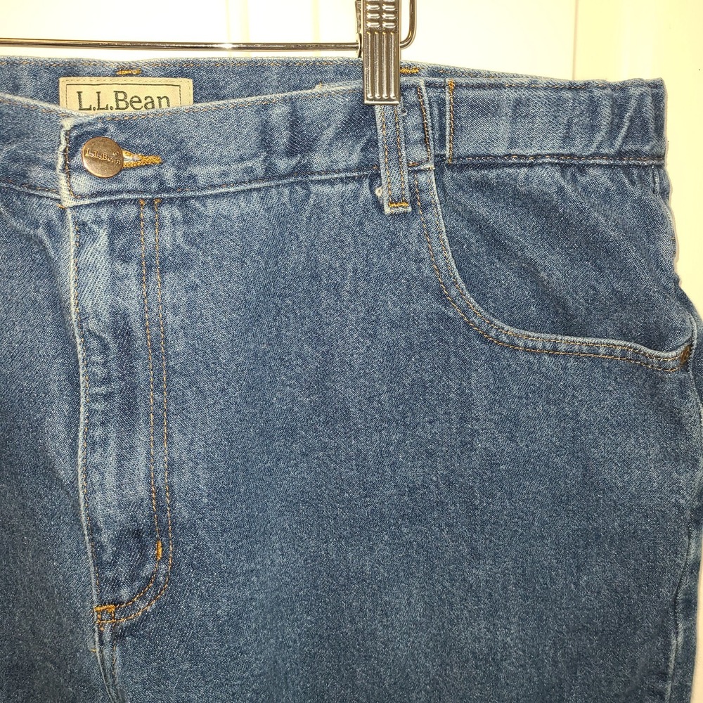 LL‎ bean jeans men relaxed fit 42x29 blue dark wash denim Expandable Waist